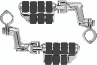Kuryakyn Dually ISO Offset Highway Pegs With 1-1/4inch Clamp Chrome (Pair)