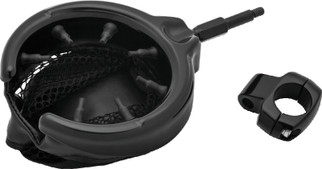 Kuryakyn Drink Holder with Mesh Basket 1 inch Clamp Gloss Black