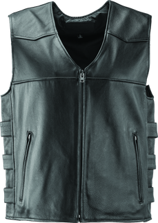Kuryakyn Leather By River Road Plains Leather Vest Black - Small