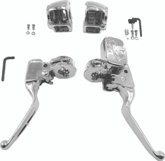 Bikers Choice 15-17 Softail Chrome Handlebar Control Kit 1/2 Inch Bore Single Disc