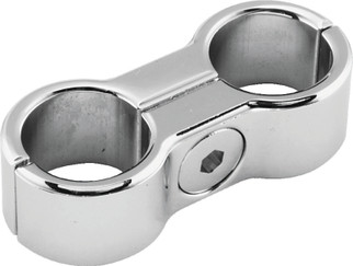 Bikers Choice Chrome Plain Oil Hose Separator For 2 Hoses