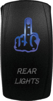 DragonFire Racing Lighted Switch Finger Rear Light On/Off Blue
