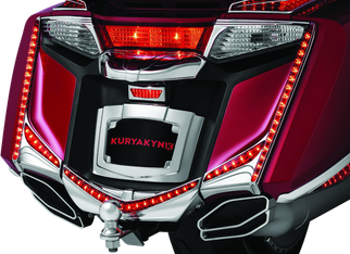 Kuryakyn L.E.D. Vertical Rear Light Strips 12-17 GL1800 Chrome Red Lens