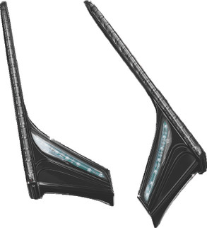 Kuryakyn L.E.D. Vertical Rear Light Strips 12-17 GL1800 Gloss Black Smoke Lens