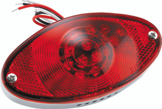 Bikers Choice Chrome LED Cateye Taillight Red Lens DOT Universal