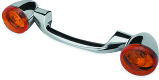 Bikers Choice 91-08 Touring 86-17 FLST Narrow Chrome Rear Turn Signal Bar Kit W/Amber Lens
