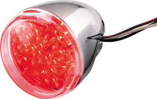 Bikers Choice Chrome LED Rear Billet Turn Signal Red Dual Circuit Clear Lens Universal Custom