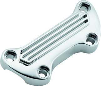 Bikers Choice 74-Up Chrome Finned Handlebar Clamp With 1in. Bars