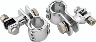 Bikers Choice Chrome Engine Guard Footpeg Mount for 1 1/4 Inch Tube. Uses Male Pegs