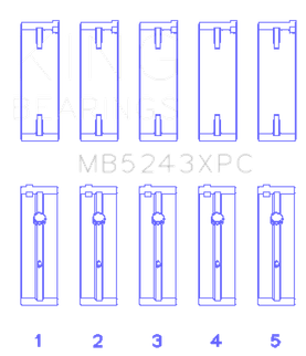 King Engine Bearings Nissan Sr20DE (Size +0.25mm) Main Bearing Set