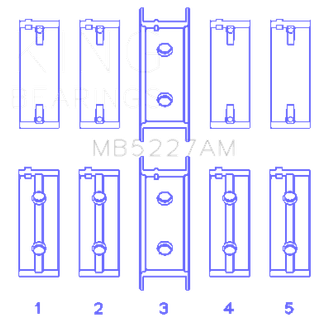 King Engine Bearings Mitsubishi 4G63/4G63T (92) (Size +1.0mm) Main Bearing Set