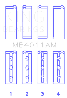 King Engine Bearings Toyota 1Mzfe (Size +0.50mm) Main Bearing Set