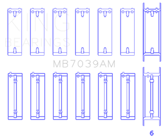 King Engine Bearings B.M.W/Opel M 51/M 57/D 25/Y 25 Td (Size +0.50mm) Main Bearing Set