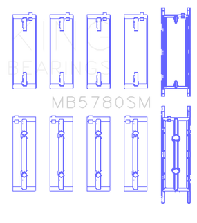 King Engine Bearings BMW N47 D20 A/B/C/D/N47 C20 A (Size +0.50mm) Main Bearing Set