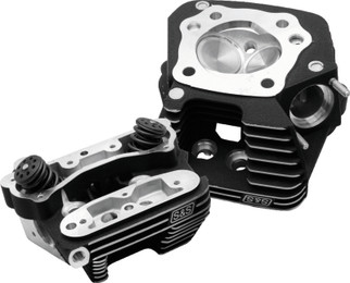 S&S Cycle 84-99 BT Super Stock Cylinder Head Kit For 3-1/2in and 3-5/8in Bore - Wrinkle Black
