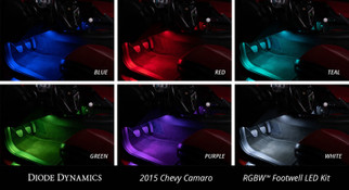 Diode Dynamics RGBW Footwell Strip Kit 4pc Multicolor