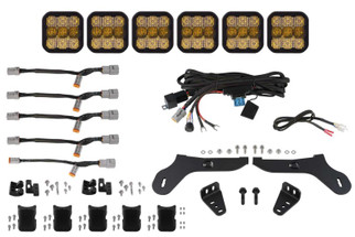 Diode Dynamics 17-20 Ford Raptor SS5 Grille CrossLink Lightbar Kit - Yellow Pro Combo