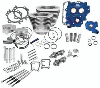 S&S Cycle 07-17 4in Bore 585CE Cam Power Pack - Silver