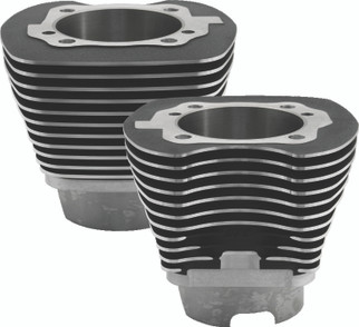 S&S Cycle 2007+ BT 4-1/8in Bore 5.004in Cylinder Set - Wrinkle Black