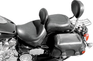 Mustang 99-15 Yamaha Road Star 1600, 1700 Wide Touring 2PC Seat w/Driver Backrest - Black