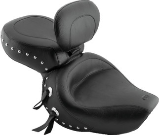 Mustang 00-08 Honda VT1100 Sabre,97-08 Spirit,87-97 Shadow Wide Touring 1PC Seat w/Studs - Black