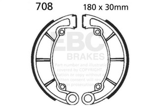 EBC 1976 Kawasaki KH250 Rear Brake Shoe