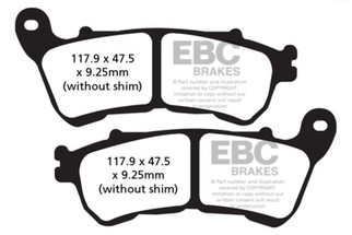 EBC 14-15 H-D Sportster XL 883 R Roadster (w/Laced Wheel) Frt Lft/Rght FA-SFA-X Brake Pads