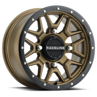 Raceline A94BZ Krank 15x7in / 4x137 BP / 10mm Offset / 110.18mm Bore - Bronze & Black Lip Wheel