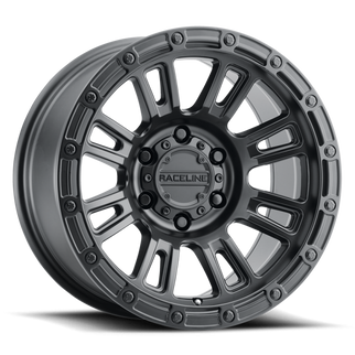 Raceline 956B Compass 17x8in / 5x114.3 BP / 30mm Offset / 72.62mm Bore - Satin Black Wheel