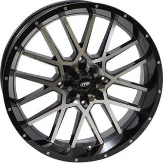 ITP Hurricane 20x6.5 / 4x137 BP / 4+2.5 Offset Gloss Black w/ Milled Edges Wheel