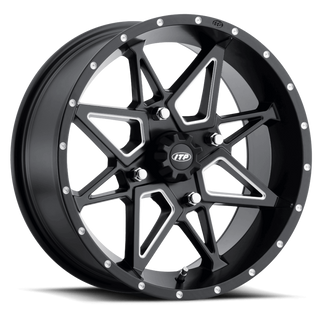ITP Tornado 15X7 / 4x156 BP / 4+3 Offset Matte Black w/ Milled Accents Wheel