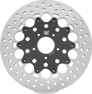 Twin Power 08-13 FLH FLT 08-16 FLHR 06-17 Dyna Front 11.8 Floating Rotor With Holes Black
