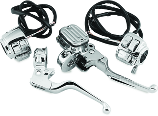 Bikers Choice 96-06 Big Twin / 96-03 XL 9/16in Bore Chrome Handlebar Control Kit W/Chrome Switches