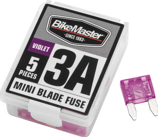 BikeMaster 5Piece 3A Replacement Mini Blade Fuse