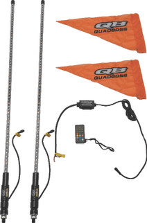QuadBoss 4Ft Clear Dual Whip Bluetooth