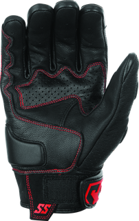 Speed and Strength Twist of Fate Leather Gloves Black/Red - Small