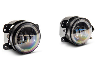 Raxiom 07-18 Jeep Wrangler JK Axial Series 4-In LED Devil Eyes Fog Lights w/ Halo