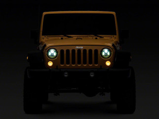 Raxiom 07-18 Jeep Wrangler JK 7-In LED Headlights Green Housing- Clear Lens