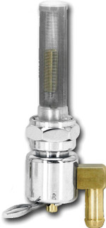 Round Petcock 22mm Bung Down Spigot Chrome