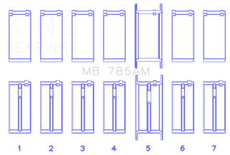 King Engine Bearings Ford 200 3.3L 12V (Size +0.30) Main Bearing Set