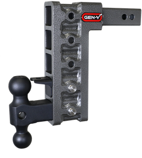 Gen-Y Mega Duty 2in Shank 10in Drop 1.5K TW 10K Hitch w/GH-031 Dual-Ball/GH-032 Pintle Lock