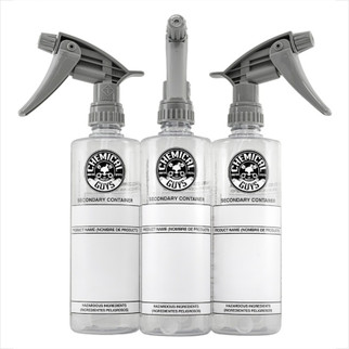 Chemical Guys Secondary Container Dilution Bottle With Heavy Duty Sprayer - 16oz (3 Pack)