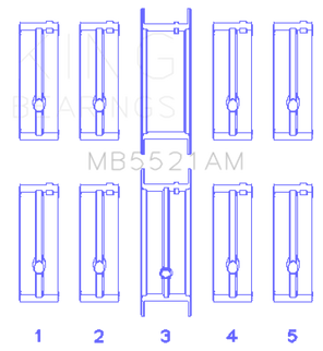 King Engine Bearings Chrysler 2.2 (Size +1.0mm) Main Bearing Set