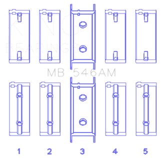 King Engine Bearings Mitsubishi G25B/4G54/4G53 (Size +0.50mm) Main Bearing Set