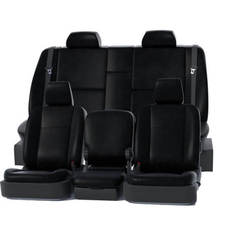 Covercraft 14-19 Chevrolet Silverado/GMC Leatherette PrecisionFit Second Row Seat Covers - Blk