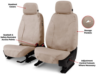 Covercraft 04-08 Dodge Ram Polycotton SeatSaver Custom Second Row Seat Covers - Taupe