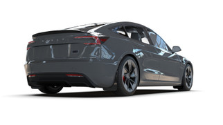 Rally Armor 24-26 Tesla Model 3 Highland Black UR Mud Flap Metallic Black Logo
