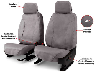 Covercraft 06-09 Dodge Ram Polycotton SeatSaver Custom Front Row Seat Covers - Misty Grey