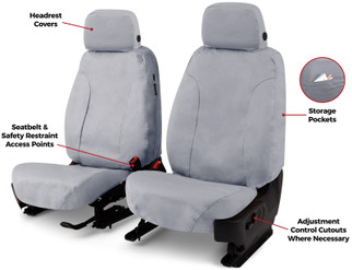 Covercraft 00-04 Dodge Dakota Polycotton SeatSaver Custom Front Row Seat Covers - Grey