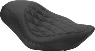 Mustang 04-21 Harley Sportster Wide Tripper Solo Seat Diamond Stitch - Black